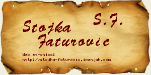 Stojka Faturović vizit kartica